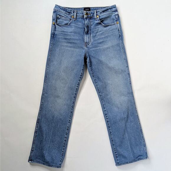 KHAITE Denim - Khaite Vivian High Rise Straight Leg Crop Jeans 30 Blue Wash Cotton USA Made